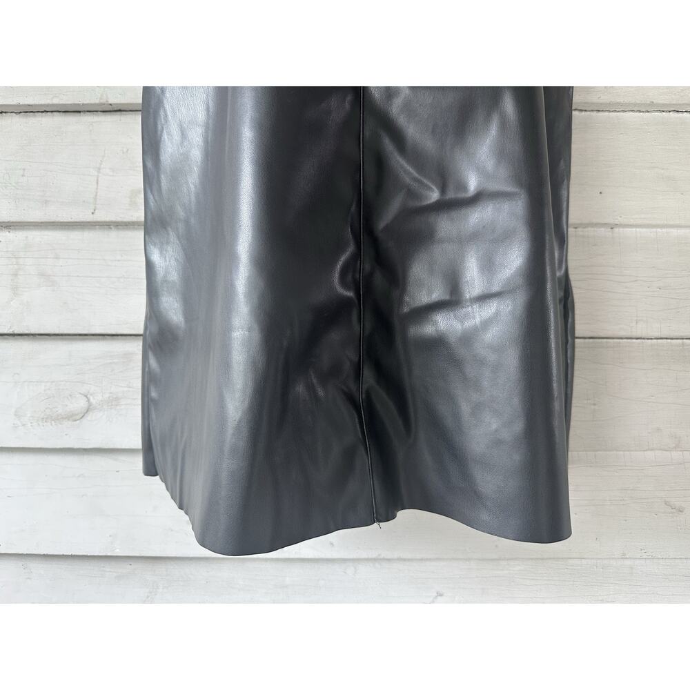 Anthropologie Sunday in Brooklyn Black Faux Leather Dress Size S - Picture 2 of 9